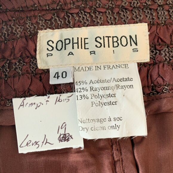VTG Sophie Sitbon Paris Tailored Tweed Blazer Dress Set Sz 8 Old Money 50s 60s - Picture 3 of 13